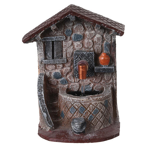 Fuente con bomba cm 12x10x12 de resina belén 8 cm 1