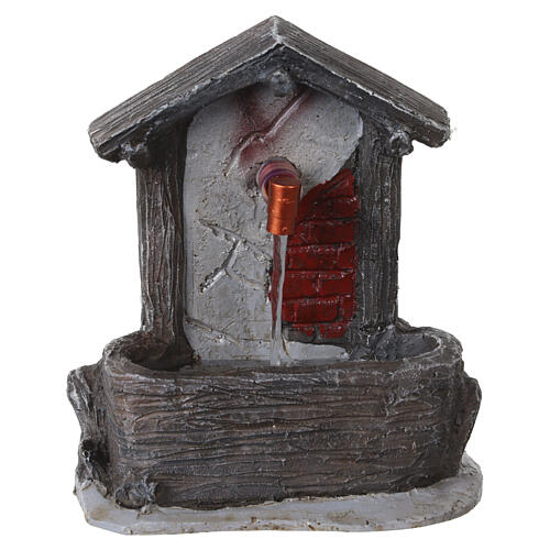 Fuente funcionando con bomba cm 15x12x12 cm de resina belenes 8 cm 1