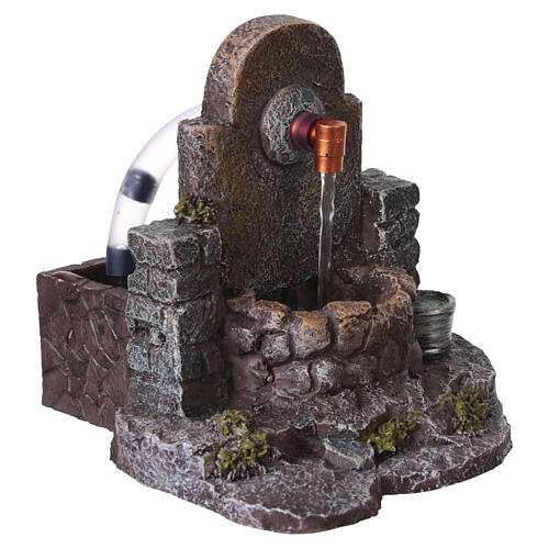 Brunnen im klassischen Stil mit kleiner Pumpe, für 8-cm-Krippe – 12 × 15 × 12 cm 3
