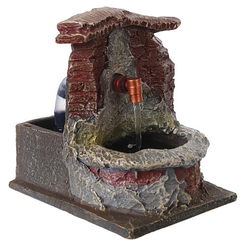 Fonte com água 12x10x12 cm em resina para presépios de 8 cm 3