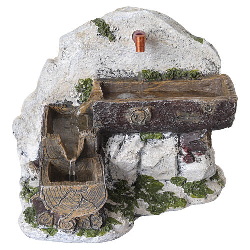 Fontaine 3 étages pour crèches 10 cm 20x20x25 cm en résine 1