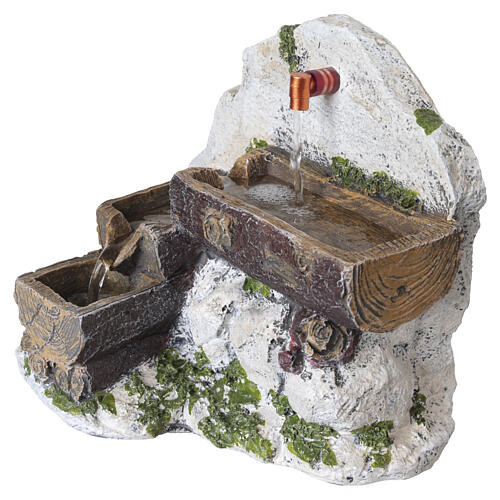 Fontanna 3-poziomowa do szopek, 10 cm, 20x20x25 cm, żywica 3