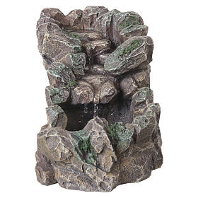 Mountainous Scenography with Waterfall 15x10x20 cm nativity scenes 8-10 cm