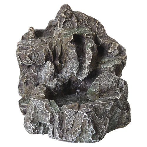 Cascata con pompa e rocce cm 15x15x20 in resina presepi 10-12 1