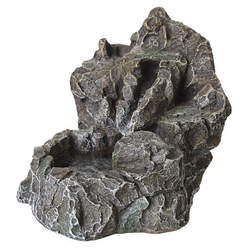 Cascata com bomba e rochas 15x15x20 cm em resina para presépios 10-12 cm 3