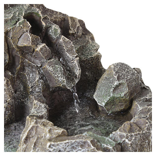 Waterfall with Pump and Rocks 15x15x20 cm in Resin for 10-12 cm Nativity Scenes 2