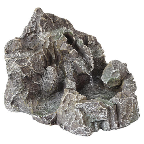 Waterfall with Pump and Rocks 15x15x20 cm in Resin for 10-12 cm Nativity Scenes 4