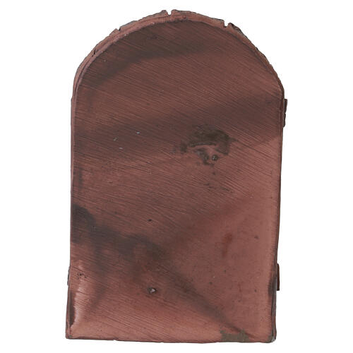 Portón para belenes 8-10 cm de resina pintado efecto madera 10x5 cm 4