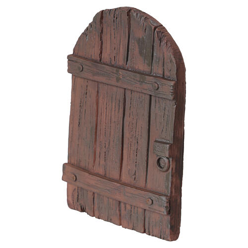 Portone per presepi 8-10cm in resina dipinto a legno 10x5 cm 2