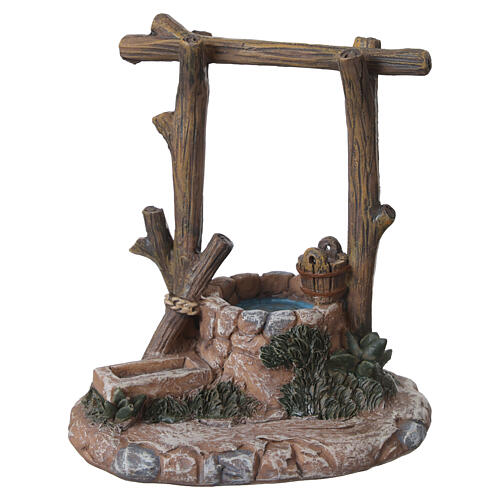 Pozzo con abbeveratoio in resina 10x10x5 cm presepe 8-10cm 1