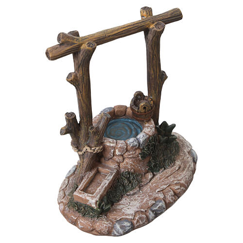 Well with Drinking Trough in resin 10x10x5 cm nativity 8-10 cm 2