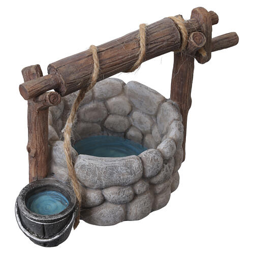 Well with bucket and rope figurine resin 10x15x10 cm for 10 cm nativity scenes 3