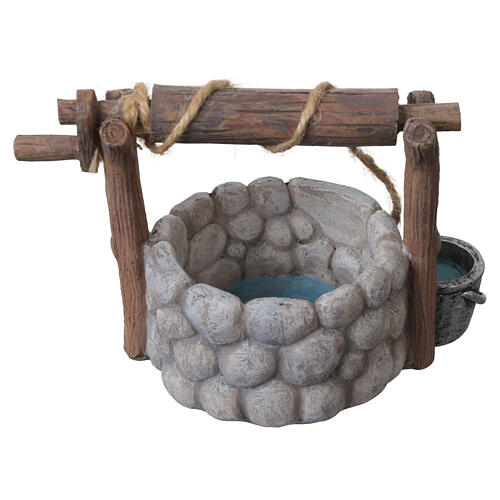 Well with bucket and rope figurine resin 10x15x10 cm for 10 cm nativity scenes 4