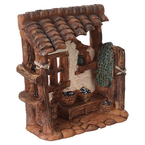 Bottega del pescivendolo 10x10x5 cm in resina presepi 6-8cm 3