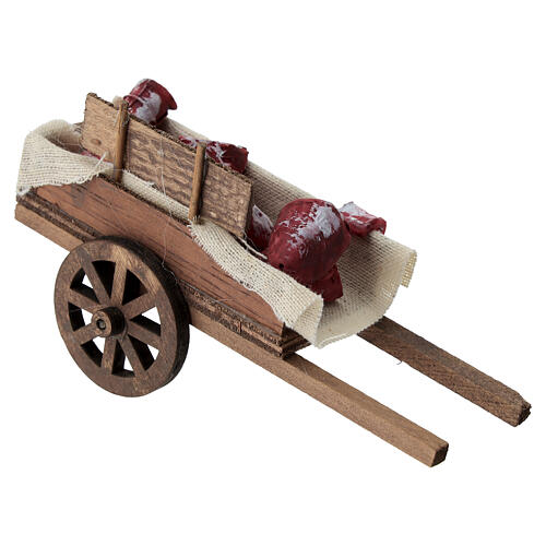 Miniature meat cart, 10x15x5 cm, for 8-10 cm Nativity Scene 2