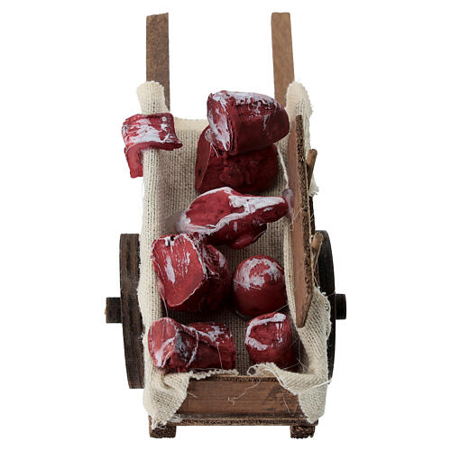 Cart with meat 10x15x5 cm for 8-10 cm nativity scene 4