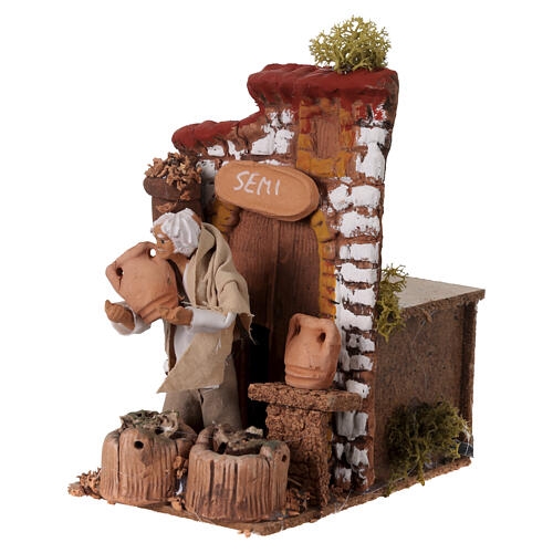 Seed seller with movement, 15x10x15 cm for 10 cm nativity scene 2