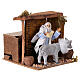 Scena movimento presepe 10 cm uomo con asino 10x15x15 cm s3