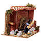 Scène crèche 8-10 cm enfant avec lapins en mouvement 15x18x15 cm s2