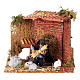 Scena presepe 8-10 cm bambino con conigli movimento 15x18x15 cm s1