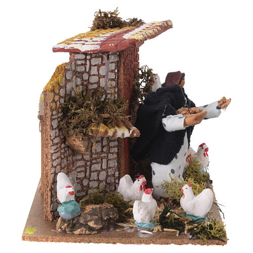 Mujer en el gallinero belén 10 cm 15x15x15 cm 3