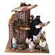Scène crèche 10 cm femme en poulailler 15x15x15 cm s3