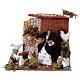 Scena presepe 10 cm donna in pallaio 15x15x15 cm s1