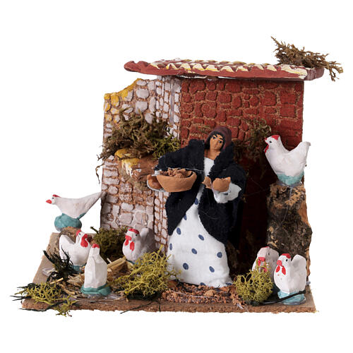 Scena do szopki 10 cm, kobieta w zagrodzie, 15x15x15 cm 1