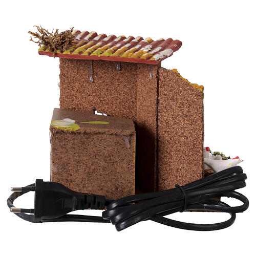 Woman feeding chickens, animated nativity scene 10 cm 5x15x15 cm 4