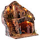 Borgo con case Natività illluminato presepe 12 cm 30x35x20 cm s2