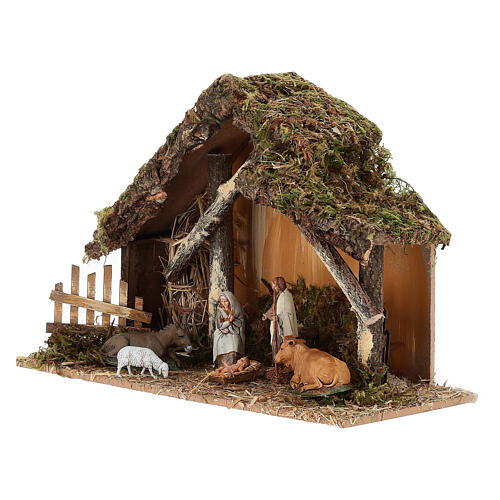 Stall mit unregelmäßigen Zaunelementen – für 10-cm-Krippe, 20 × 40 × 30 cm 2