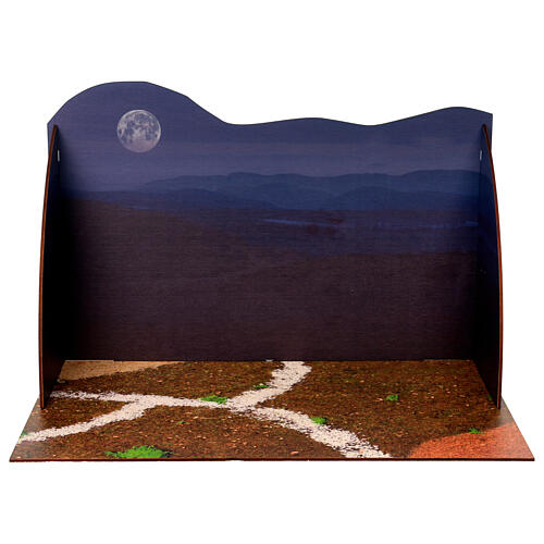 Nativity wooden panorama, dark blue 1