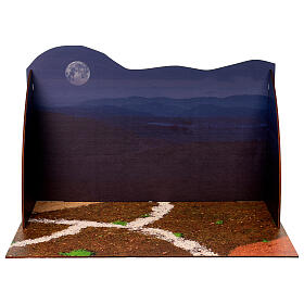 Panorama per presepe legno blu notte