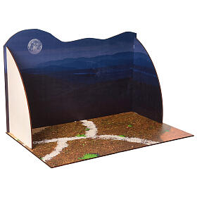 Panorama per presepe legno blu notte