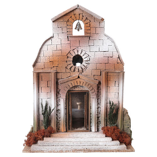 Chiesa arredata per celebrazione eucaristica 50x35x40 cm statue 14 cm 1