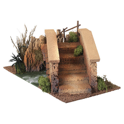 Pont en arc de pierre 20x40x20 cm pour crèche de 18 cm 3
