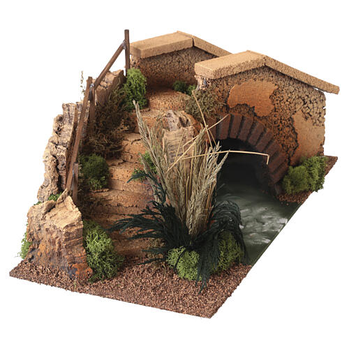 Ponte em arco de pedra 20x40x20 cm para presépio de 18 cm 2