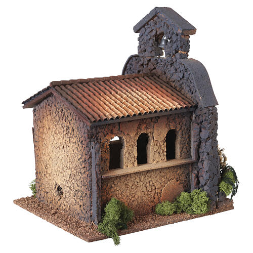 Chiesa rustica per statue 30x25x20 cm per presepe da 10 cm 4