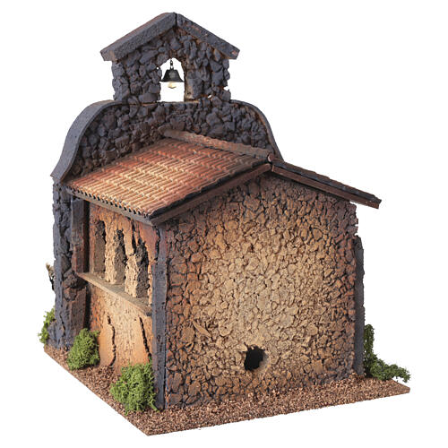 Chiesa rustica per statue 30x25x20 cm per presepe da 10 cm 5