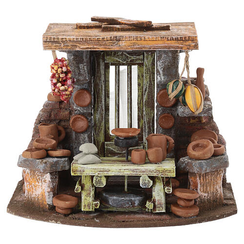 Ceramist's workshop setting for 8-10 cm Nativity Scene, 15x20x15 cm 1