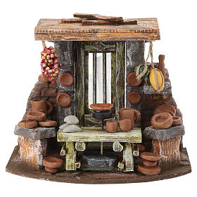 Ambientazione ceramista 15x20x15 cm presepe 8-10 cm