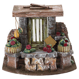 Krippenszene „Verkaufsstand mit Wassermelonen“ – für 8–10 cm Krippe, 15 × 20 × 15 cm