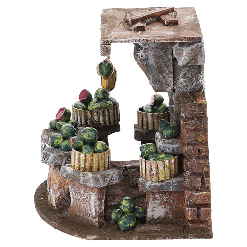 Krippenszene „Verkaufsstand mit Wassermelonen“ – für 8–10 cm Krippe, 15 × 20 × 15 cm 5