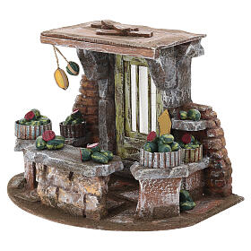 Krippenszene „Verkaufsstand mit Wassermelonen“ – für 10 cm Krippe, 18 × 25 × 18 cm