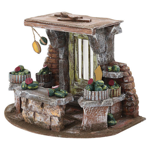 Décor vendeur de pastèques 18x25x18 cm crèche 10 cm 2