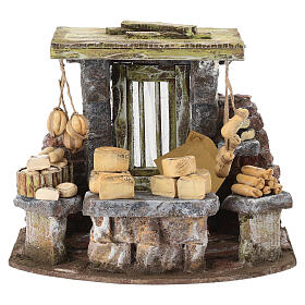 Krippenszene „Käseverkaufsstand“ – für 8–10 cm Krippe, 15 × 20 × 15 cm