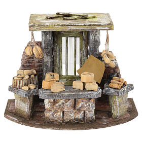Ambientazione venditore di formaggi 18x25x18 cm presepe 10 cm