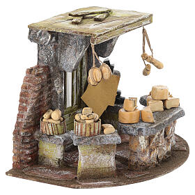 Ambientazione venditore di formaggi 18x25x18 cm presepe 10 cm