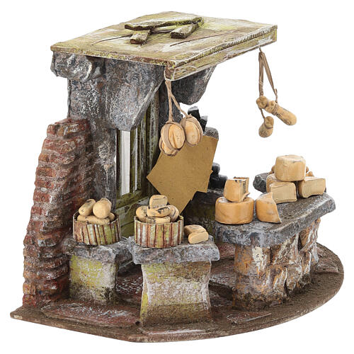 Ambientazione venditore di formaggi 18x25x18 cm presepe 10 cm 2