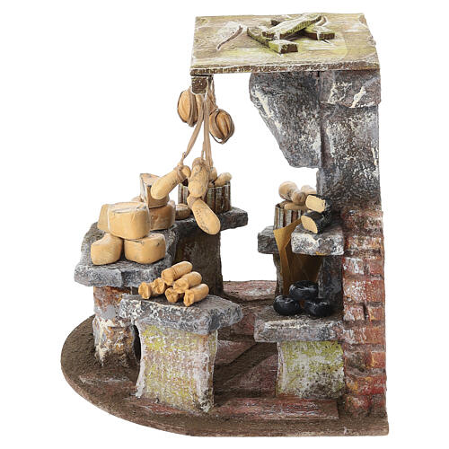 Ambientazione venditore di formaggi 18x25x18 cm presepe 10 cm 4